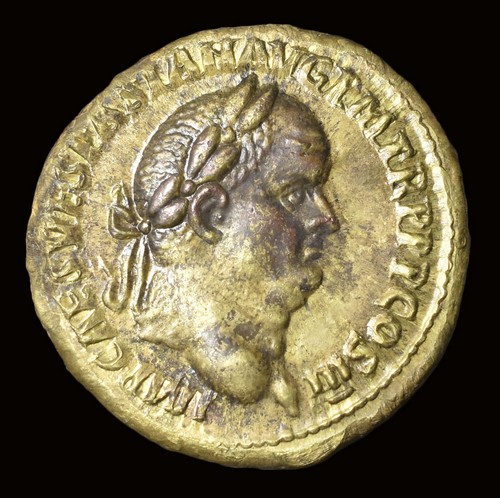 CBRS0085 Sestertius Roman Coin Vespasian on hand