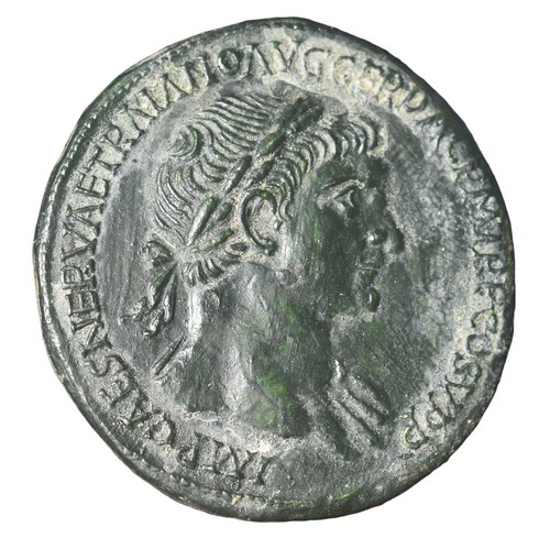 CBRS0091 Sestertius Roman Coin Trajan obverse