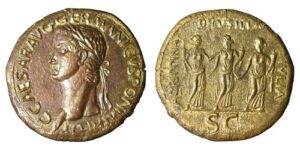CBRS0157 Sestertius Roman Coin Caligula obverse